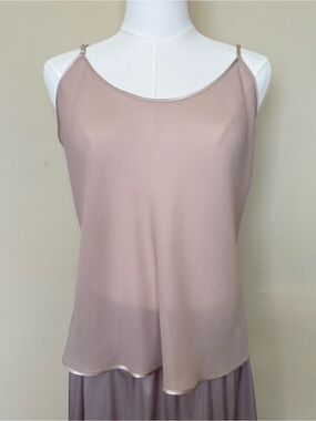 Vintage Farr West Camisole‎ Large Taupe Minimalist Top Made USA Y2K